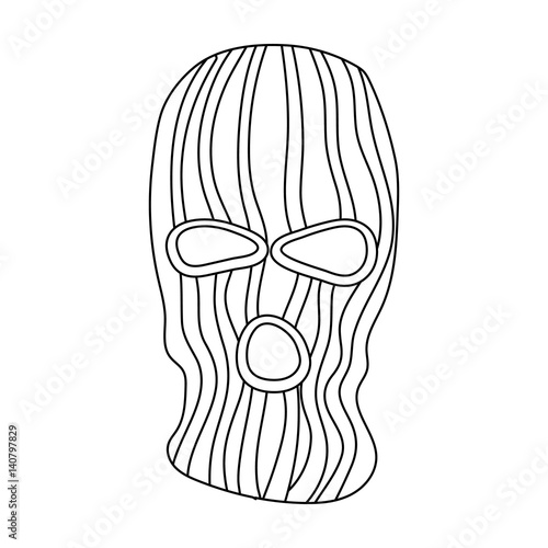 Mask to close the face of the offender from witnesses.Prison single icon in outline style vector symbol stock illustration.