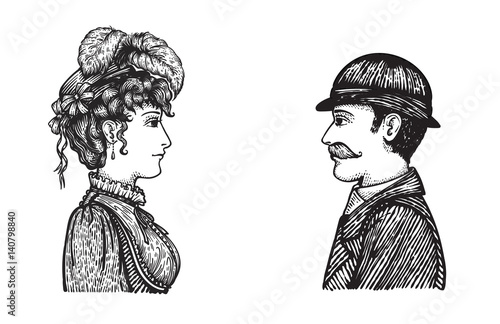 Retro people speaking