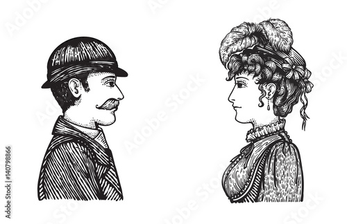 Retro people speaking