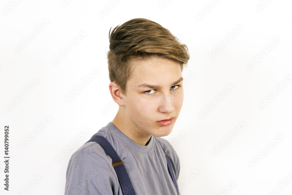 Boy in a gray shirt Boy in a gray shirt