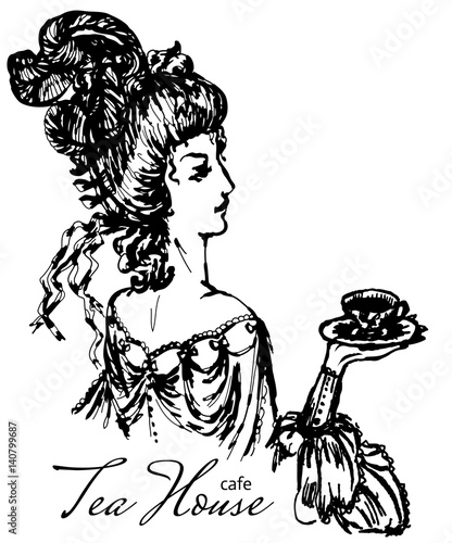 vintage lady engraving