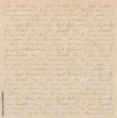 Vintage old paper texture with handwriting letter with poems background, scrapbooking victorian style page, hand drawn vector illustration