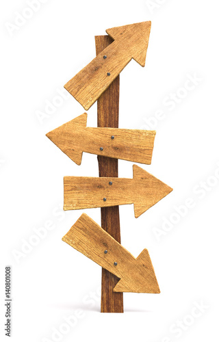 Wooden arrow signs