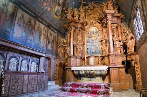 Interior of Gothic church in Tvrdosin, Slovakia photo