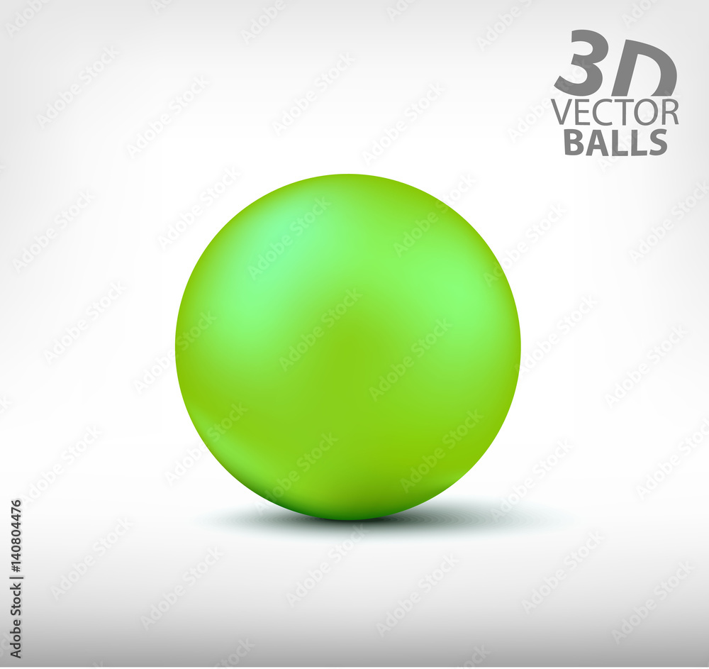 Green sphere isolated  vector illustration.
