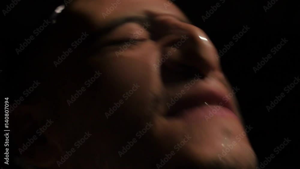 Man trapped in plastic struggling Man trapped in plastic struggling