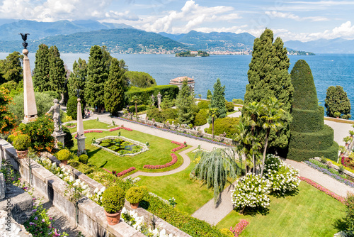 Billede på lærred Baroque garden of island Bella - isola Bella, is  one of the Borromean Islands of Lake Maggiore in Piedmont of north Italy