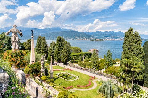 Baroque garden of island Bella - isola Bella, is  one of the Borromean Islands of Lake Maggiore in Piedmont of north Italy. 