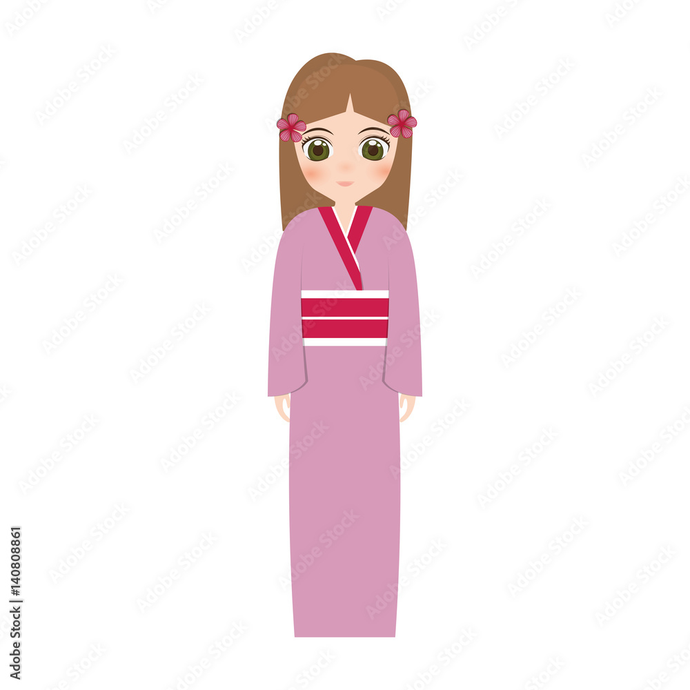 girl japanese doll traditional dress vector illustration eps 10 girl japanese doll traditional dress vector illustration eps 10