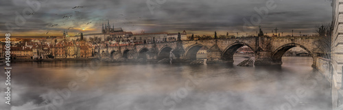Prag Karlsbrücke Panorama Charles Bridge