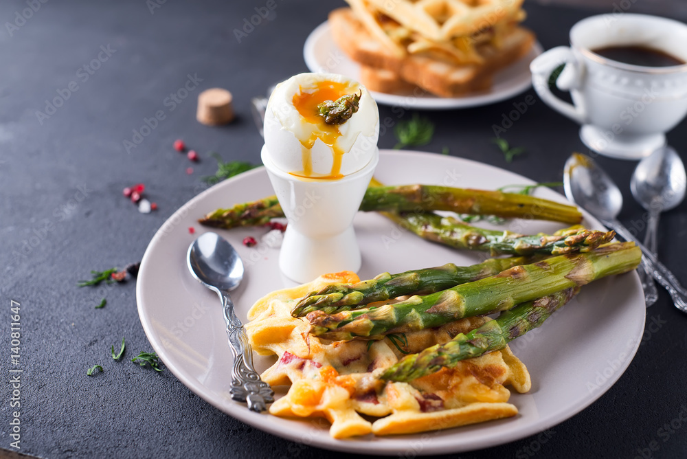 boiled egg and asparagus