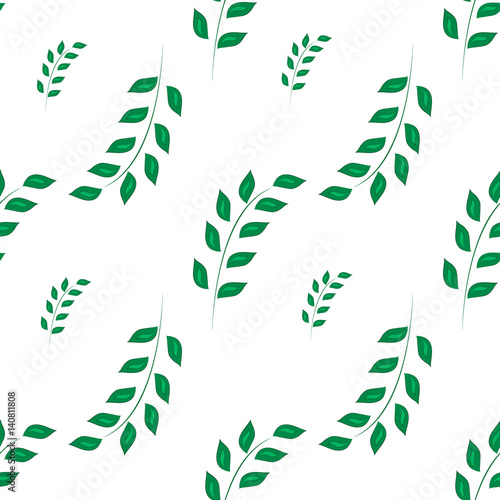 Green twig on white seamless pattern © ya_nataliia