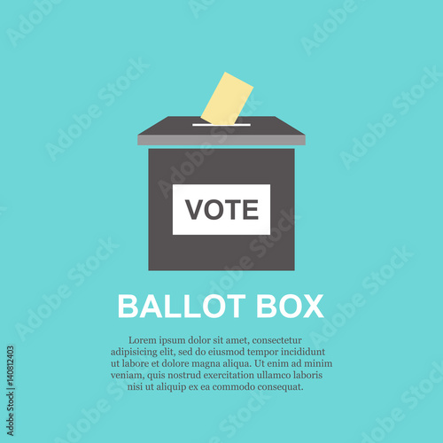 Ballot box on a blue background. Voting concept.