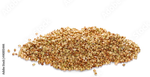 Buckwheat isolated on white background, top view