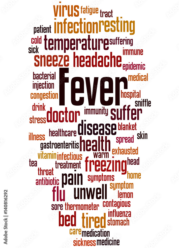 Obraz premium Fever, word cloud concept