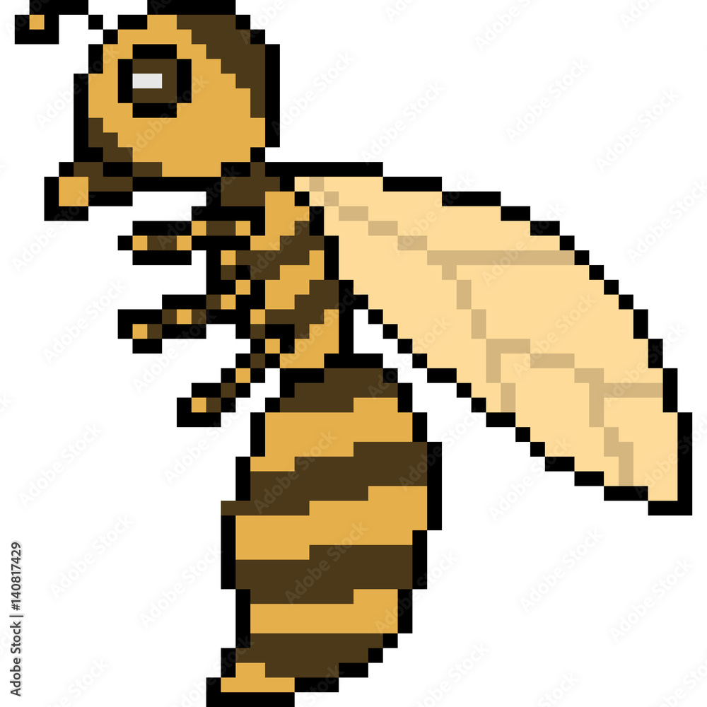Fototapeta premium vector pixel art hornet