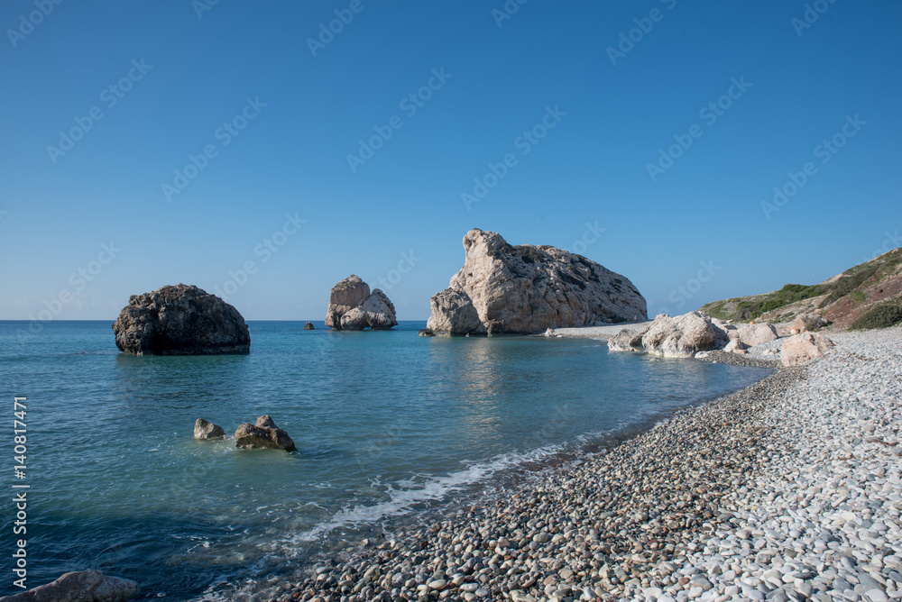 PETRA TOU ROMIOU, CYPRUS: Aphrodite's rock and beach near Pafos