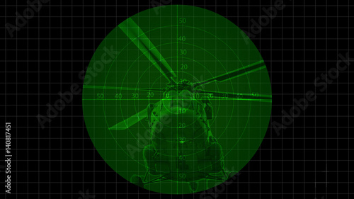 Binocular view of a helicopter. Two part of photograph.One part is war ship closeup and another is maiden software.  It consists of 29 layers.