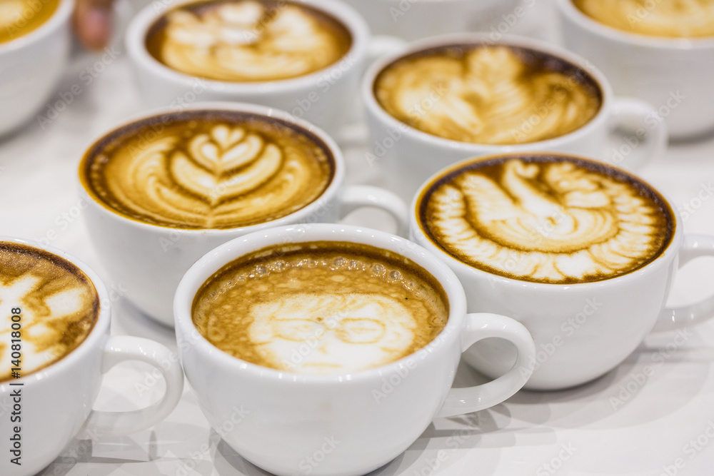 art latte on a cappuccino coffe cup art latte on a cappuccino coffe cup