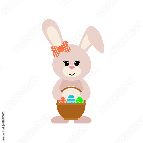 cartoon bunny girl with a basket