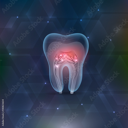Tooth cross section abstract geometric shapes background 