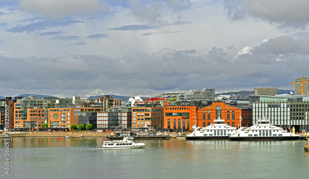 View of city of Oslo and port