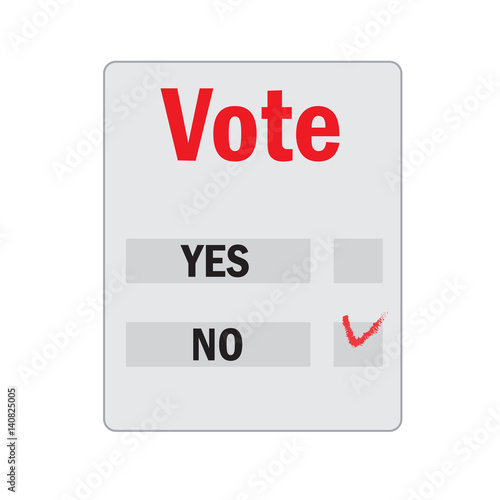 Vote concept NO. Flat design. Abstract concept. Vector illustration.