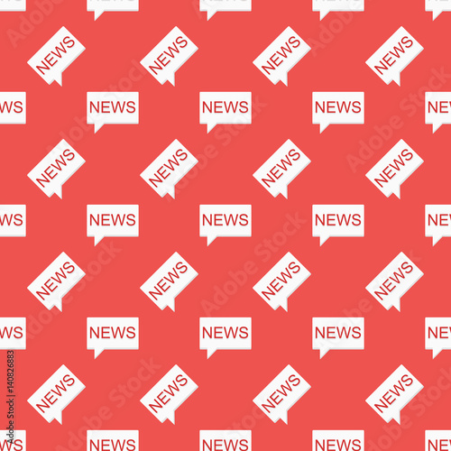 News message seamless pattern on red background