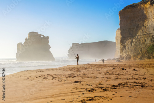 Twelve Apostles beach and rocks in Australia  Victoria  beautiful landscape of Great ocean road coastline  