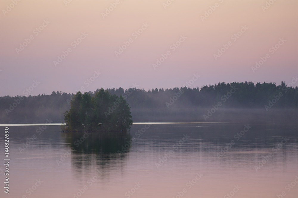 Fototapeta premium Fog over the lake