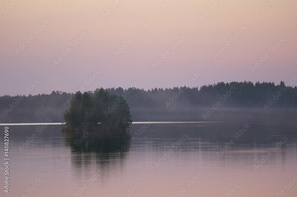 Fog over the lake