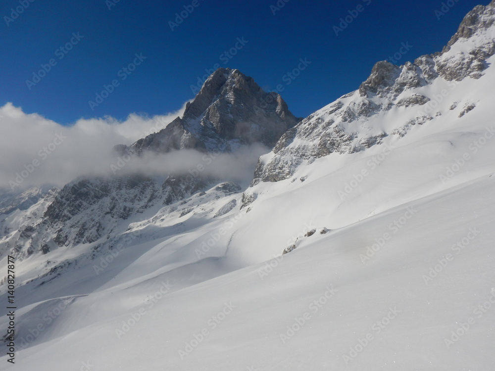 beautiful winter landscape of totes gebirge mountains