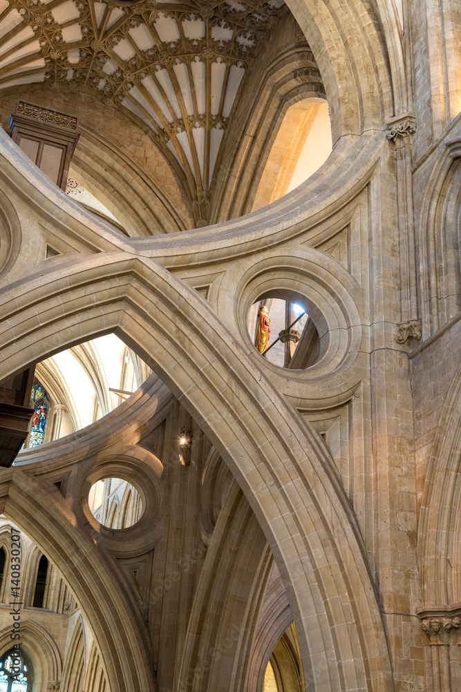 St Andrew's Cross arches in Wells cathedral