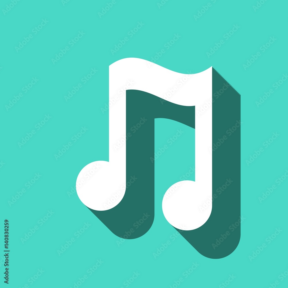 Music note icon stock vector illustration flat design Music note icon stock vector illustration flat design