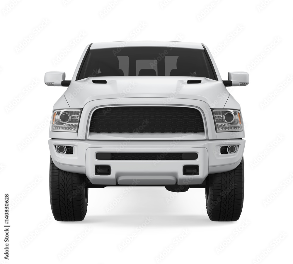 Naklejka premium Silver Pickup Truck Isolated