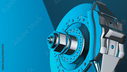 Car disks brake, 3d rendering photo