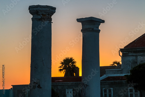 Old Pillars at suntset photo