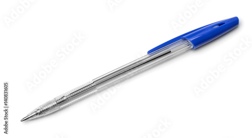 Top view of plastic ballpoint pen