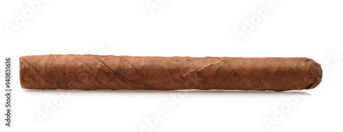 Side view of hand rolled cigar photo