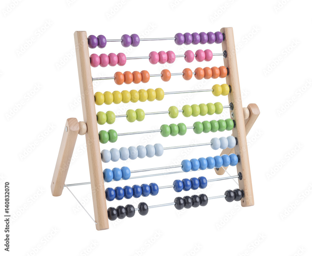 wooden abacus isolated on white background wooden abacus isolated on white background