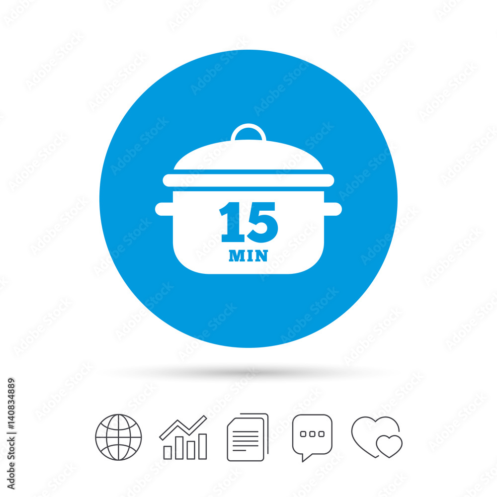 Boil 15 minutes. Cooking pan sign. Stew food. Boil 15 minutes. Cooking pan sign. Stew food.