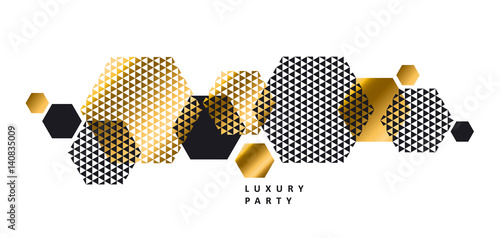 Luxury geometry style landscape composition for background, card, invitation, header. Vector illustration for print, web,  chick decor. .