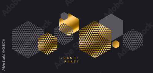 Luxury geometry style landscape composition for background, card, invitation, header. Vector illustration for print, web,  chick decor. .