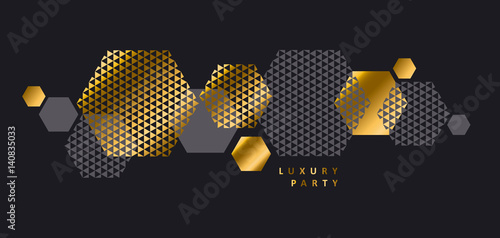 Luxury geometry style landscape composition for background, card, invitation, header. Vector illustration for print, web,  chick decor. .