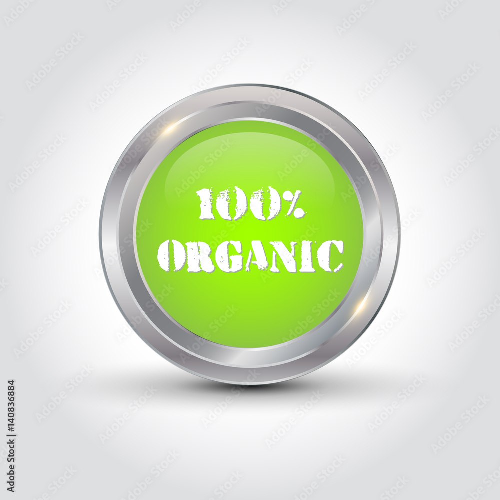 100% organic badge, vector illustration 100% organic badge, vector illustration