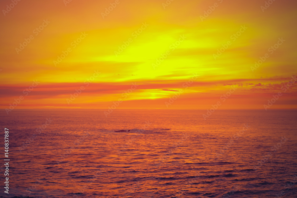 Ocean Sunset on the California Coastline