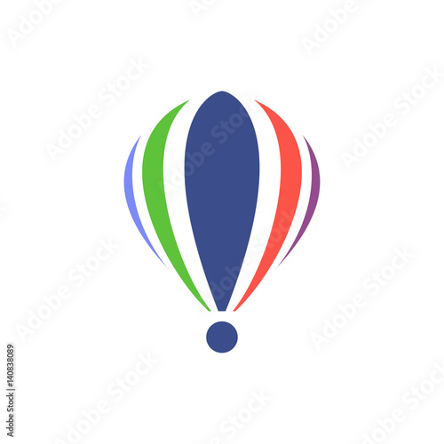 Isolated icon of hot air balloon flat design photo