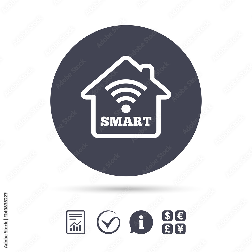 Smart home sign icon. Smart house button. Smart home sign icon. Smart house button.