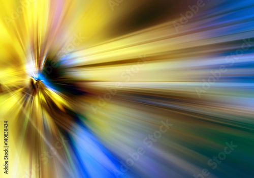 Abstract background in blue, yellow and green colors