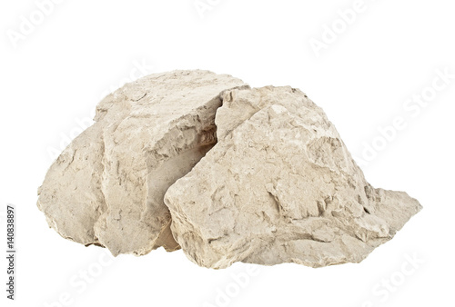 Piece of old cement isolated on white background